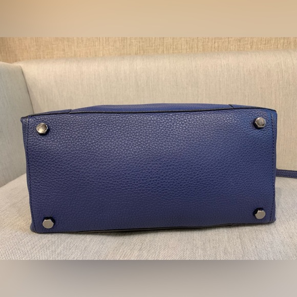 Rebecca Minkoff Royal Blue Purse with Silver Accents and Crossbody Strap - Picture 3 of 7